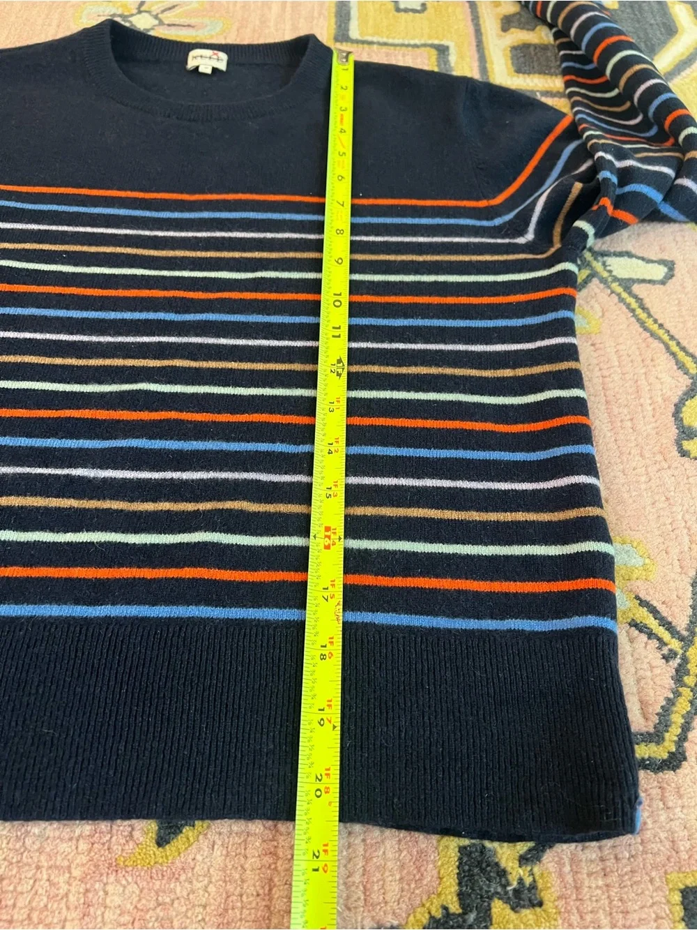 KULE Cashmere Betty Striped Crewneck Sweater
